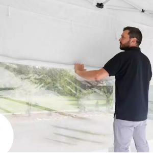 PROFI alumínium pop-up összecsukható pavilon és rendezvénysátor 3 × 4,5 m, 13,5 m², 4 db panorámaablakos oldalfallal, 100%-ban vízálló PVC-bevonatú ponyvával, 40 mm-es alumíniumvázzal