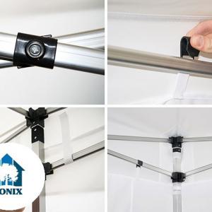 PROFI alumínium pop-up összecsukható pavilon és rendezvénysátor 3 × 6 m, 18 m², fehér, 100%-ban vízálló PVC-bevonatú ponyvával, alumíniumvázzal, ollómechanikával és állítható magassággal