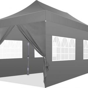 PROFI Alumínium Pop-up összecsukható pavilon rendezvénysátor 3x6m ponyva  extra erős 500D Oxford szövet szürke + Tartozék homokzsák
