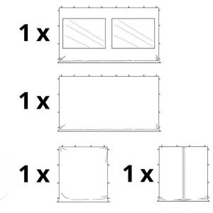 PROFI Alumínium Pop-up összecsukható pavilon rendezvénysátor 3x6m ponyva PVC 4db oldalfallal