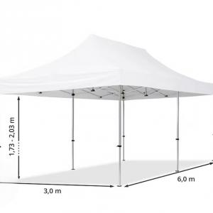 PROFI Alumínium  pop-up összecsukható pavilon rendezvénysátor 3x6m ponyva PVC   4db oldalfallal szürke