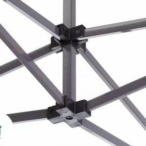PROFI pop-up összecsukható pavilon  3 × 6 m, 18 m², fekete vízálló PVC ponyvával, 4 db ablak nélküli oldalfallal, 40 mm-es porfestett acélvázzal, ollómechanikával és 5 fokozatban állítható magassággal