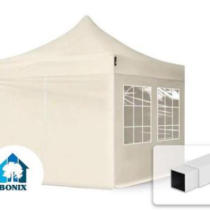 PROFI pop-up összecsukható pavilon és rendezvénysátor 3 × 3 m, 9 m², 100%-ban vízálló PVC ponyvával, 4 db oldalfallal, 30 × 30 mm-es acélvázzal és 3 fokozatban állítható magassággal