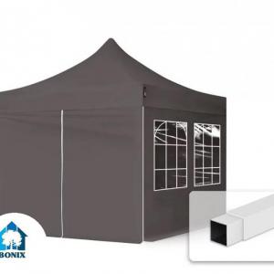 PROFI pop-up összecsukható pavilon és rendezvénysátor 3 × 3 m, 9 m², 100%-ban vízálló PVC ponyvával, 4 db oldalfallal, 30 × 30 mm-es acélvázzal és 3 fokozatban állítható magassággal