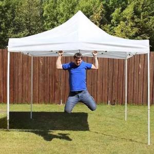 PROFI pop-up összecsukható pavilon és rendezvénysátor 3 × 3 m, 9 m², 100%-ban vízálló PVC ponyvával, 4 db oldalfallal, 30 × 30 mm-es acélvázzal és 3 fokozatban állítható magassággal