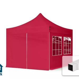 PROFI  Pop-up összecsukható pavilon, rendezvénysátor 3x3 m, ponyva PVC  vázszerkezet 30mm acél,  4db oldalfal