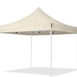 PROFI  Pop-up összecsukható pavilon, rendezvénysátor 3x3 m, ponyva PVC  vázszerkezet 30mm acél,  4db oldalfal krém színben