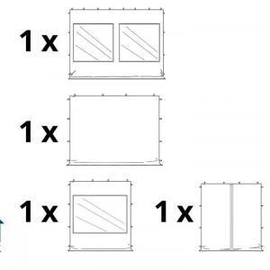 PROFI Pop-up összecsukható pavilon, rendezvénysátor ollómechanikával 3x4,5 m ponyva PVC 4db oldalfallal, panoráma ablakokkal