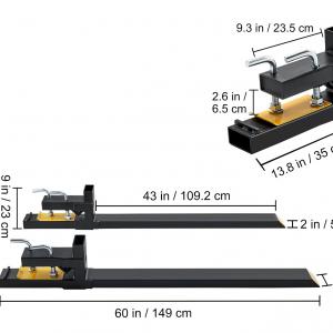 Raklapvilla targoncához és traktorhoz – 149×70×23 cm, 1814 kg teherbírás