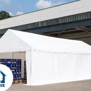Raktársátor, ipari sátor 3 × 4 m – 12 m², PVC ponyvával, padlókerettel és megerősített horganyzott acélszerkezettel