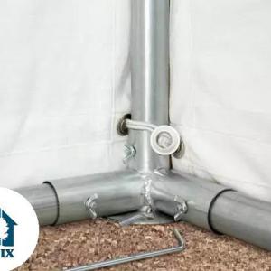 Raktársátor, ipari sátor 3 × 4 m – 12 m², PVC ponyvával, padlókerettel és megerősített horganyzott acélszerkezettel