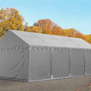 Raktársátor, ipari sátor, tárolósátor 4 × 8 m – 32 m², erős PVC ponyvával, horganyzott acélvázzal, 100% vízálló kivitelben