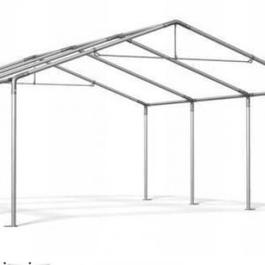 Raktársátor tároló, műhelysátor 4x6  m ponyva PE erősített horganyzott  acélvázas kivitel szürke