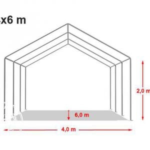 Raktársátor tároló, műhelysátor 4x6  m ponyva PVC fehér