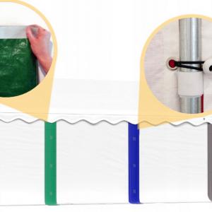 Raktársátor tároló, műhelysátor 6x12  m ponyva PE erősített horganyzott  acélvázas kivitel szürke