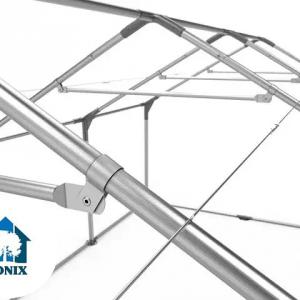 Raktársátor tároló sátor 4x6 m ponyva PVC erősített szerkezettel padlókerettel