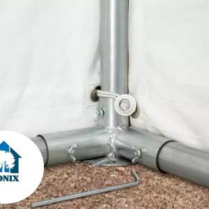 Raktársátor tároló sátor 5x10 m ponyva PVC erősített szerkezettel padlókerettel