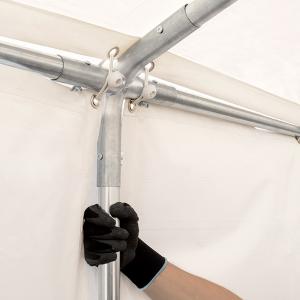 Raktársátor tároló sátor 6x12 m ponyva  PVC  padlókerettel erősített szerkezettel fehér