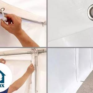 Raktársátor tároló sátor 6x12m ponyva  PVC  padlókerettel erősített szerkezettel fehér