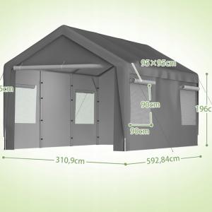 Raktársátor tároló sátor garázs 6x3m fém