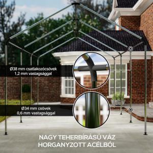 Raktársátor tároló sátor garázs 6x3m horganyzott acél cső