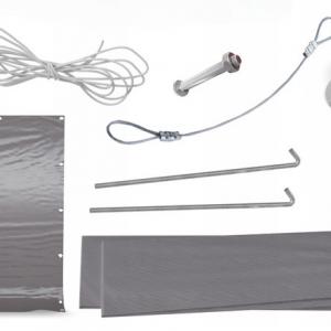 Raktársátor, tárolósátor, 3 × 4 m – 12 m², 240 g/m² PE szürke ponyvával, Ø 38 mm-es horganyzott acélcsövekkel, Ø 42 mm-es csatlakozókkal és két függöny típusú bejárattal