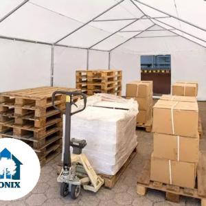 Raktársátor, tárolósátor 3 × 4 m – 12 m², PVC ponyvával, padlókerettel és extra megerősített horganyzott acélszerkezettel