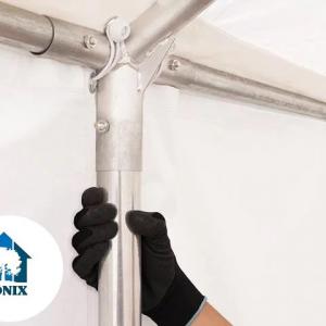 Raktársátor, tárolósátor 3 × 4 m – 12 m², PVC ponyvával, padlókerettel és extra megerősített horganyzott acélszerkezettel