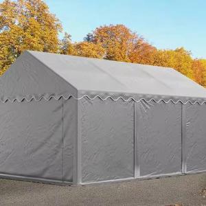 Raktársátor, tárolósátor 3 × 6 m – 18 m², erős PVC ponyvával, padlókerettel és megerősített horganyzott acélszerkezettel