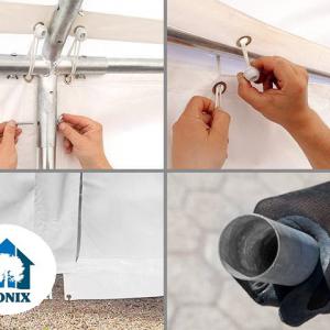 Raktársátor, tárolósátor 3 × 6 m – 18 m², PVC ponyvával, horganyzott acélvázzal