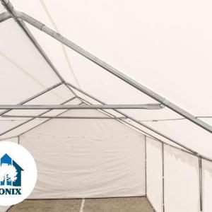 Raktársátor, tárolósátor 4 × 6 m – 24 m², erős PVC ponyvával, padlókerettel és megerősített acélszerkezettel