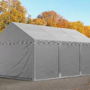 Raktársátor, tárolósátor 4 × 6 m – 24 m², erős PVC ponyvával, padlókerettel és megerősített acélszerkezettel