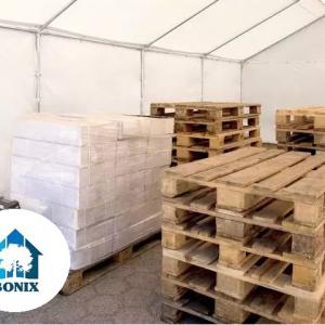 Raktársátor, tárolósátor, ipari sátor 5 × 10 m – 50 m², PVC ponyvával, horganyzott acélvázzal