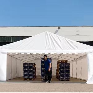 Raktársátor, tárolósátor, ipari sátor 8 × 12 m – 96 m², fehér PVC ponyvával, padlókerettel és erősített horganyzott acélszerkezettel