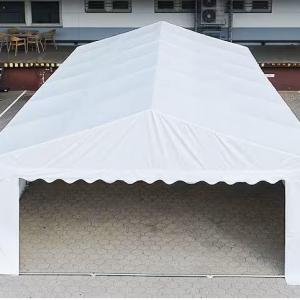 Raktársátor, tárolósátor, ipari sátor 8 × 12 m – 96 m², fehér PVC ponyvával, padlókerettel, Ø 38 mm-es teljesen horganyzott acélcsövekkel