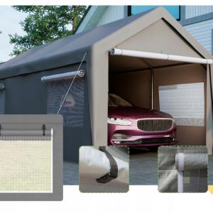 Raktársátor, tárolósátor, mobilgarázs 3 × 6 m – 18 m², fémvázzal, levehető oldalfalakkal és feltekerhető ablakokkal