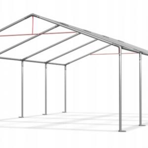 Raktársátor, tárolósátor, műhelysátor 6 × 12 m – 72 m², szürke PE ponyvával és megerősített horganyzott acélvázzal