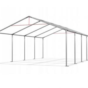 Raktársátor, tárolósátor, műhelysátor 6 × 12 m – 72 m², zöld PE ponyvával és megerősített horganyzott acélvázzal