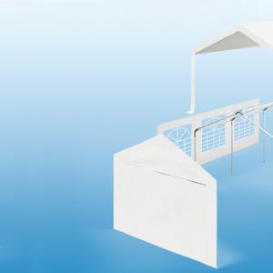 Rendezvénysátor parti sátor 3 × 6 m, 170 g/m² PE ponyvával, horganyzott acélvázzal, UV50+ védelemmel – fehér