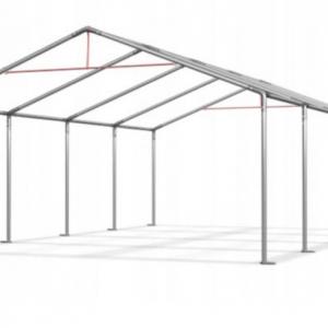 Rendezvénysátor, partysátor 3 × 6 m – 18 m², 240 g/m² PE ponyvával, horganyzott acélvázzal, Ø38 mm / 1,2 mm csövekkel, Ø42 mm / 1,3 mm csatlakozóelemekkel, zöld