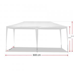 Rendezvénysátor pavilon 3x6m fehér ponyva PE 110 g/m² (18m2)