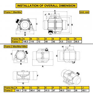 Rezgő motor betonhoz, betonvibrátor 40W, 220 V