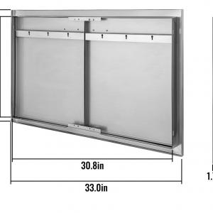 Rozsdamentes acél BBQ grillajtó 83x55 cm – Duplaajtós kivitel kültéri konyhához