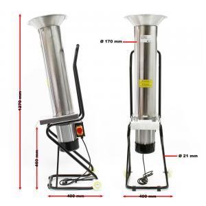 Rozsdamentes acél gyümölcs aprító, daráló gép, cefre alapanyag elkészítő gép 1100W 1,5LE 2800 fordulat/perc 1000 kg/óra