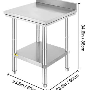 Rozsdamentes acél munkaasztal,  60X60X88 cm