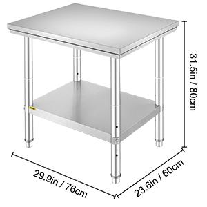 Rozsdamentes acél munkaasztal  60x76x80 cm