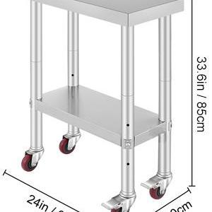 Rozsdamentes acél munkaasztal, éttermi asztal   30x60x86 cm