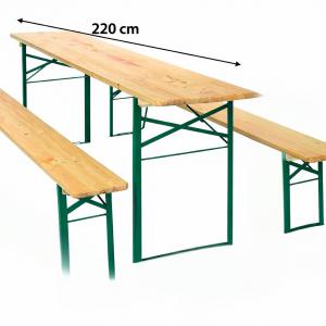 Sörpad garnitúra fenyő,  acél váz 70 cm széles asztallal