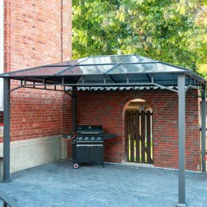 Sunset Deluxe luxus ALU kerti pavilon, pergola rendezvénysátor 3x4m oldalfüggönnyel