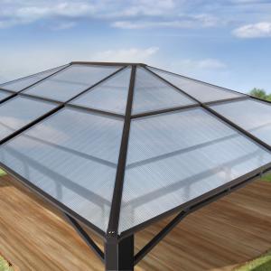 Sunset Deluxe luxus ALU kerti pavilon, pergola rendezvénysátor 3x4m oldalfüggönnyel